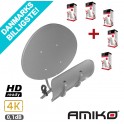 Amiko D55 Toroidal Multibeam Parabol + 5 stk. gratis single LNB hoveder